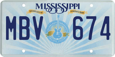 MS license plate MBV674