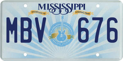 MS license plate MBV676