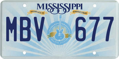 MS license plate MBV677