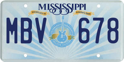 MS license plate MBV678
