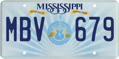 MS license plate MBV679