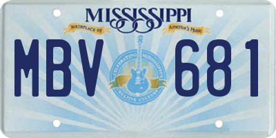 MS license plate MBV681