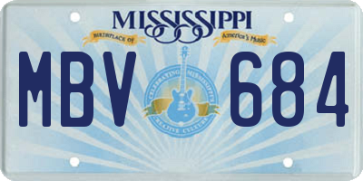 MS license plate MBV684