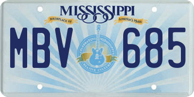 MS license plate MBV685