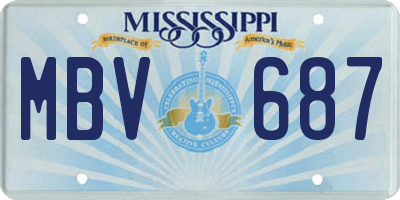 MS license plate MBV687