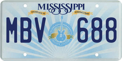 MS license plate MBV688