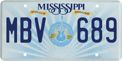 MS license plate MBV689