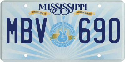 MS license plate MBV690