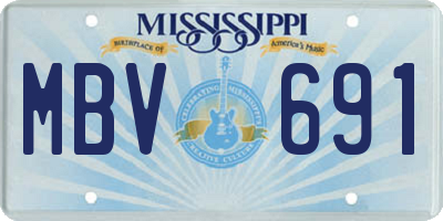 MS license plate MBV691