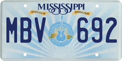 MS license plate MBV692