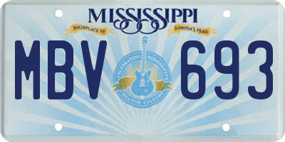 MS license plate MBV693