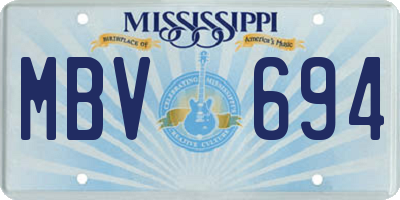 MS license plate MBV694