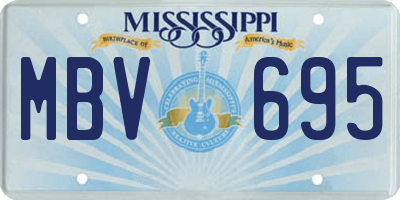 MS license plate MBV695