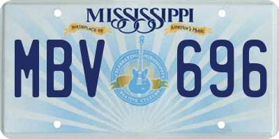 MS license plate MBV696