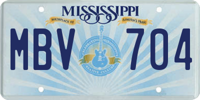 MS license plate MBV704