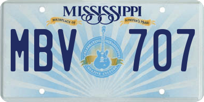 MS license plate MBV707