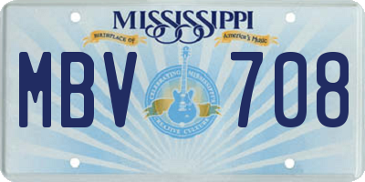 MS license plate MBV708