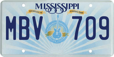 MS license plate MBV709