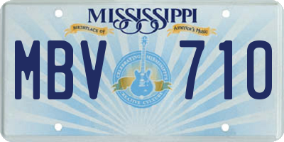MS license plate MBV710