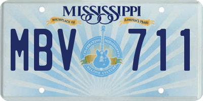 MS license plate MBV711