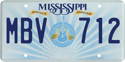 MS license plate MBV712