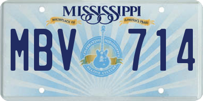 MS license plate MBV714
