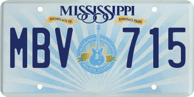 MS license plate MBV715