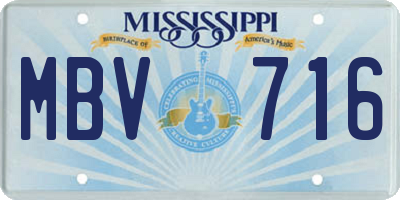 MS license plate MBV716