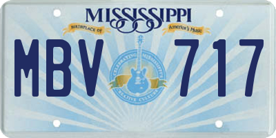 MS license plate MBV717