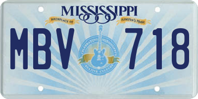 MS license plate MBV718