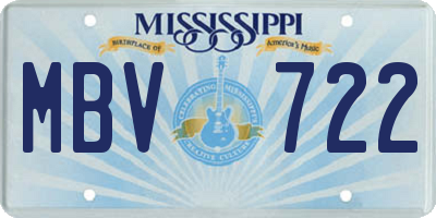 MS license plate MBV722