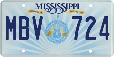 MS license plate MBV724