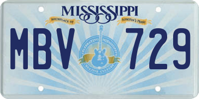 MS license plate MBV729