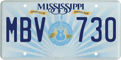 MS license plate MBV730