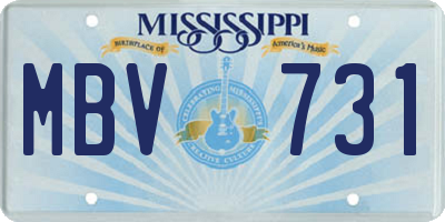 MS license plate MBV731