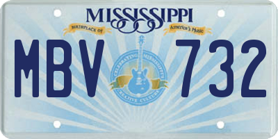 MS license plate MBV732