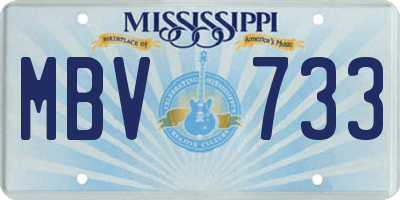 MS license plate MBV733