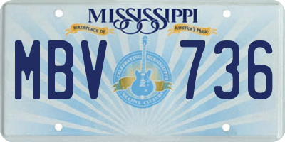 MS license plate MBV736