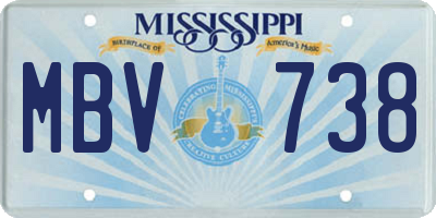 MS license plate MBV738