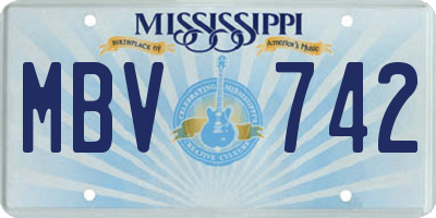MS license plate MBV742