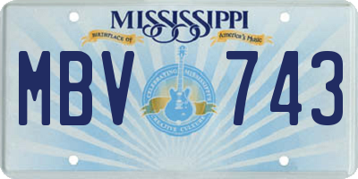 MS license plate MBV743