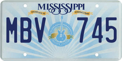MS license plate MBV745