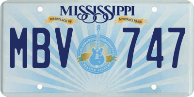 MS license plate MBV747