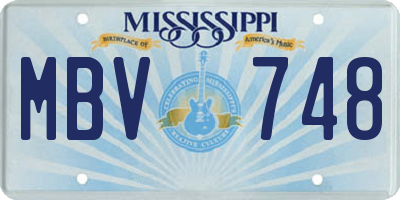 MS license plate MBV748