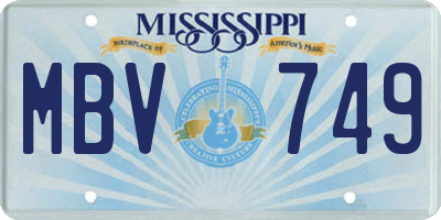 MS license plate MBV749