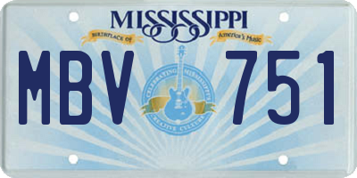 MS license plate MBV751
