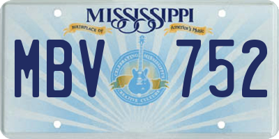 MS license plate MBV752