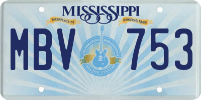 MS license plate MBV753