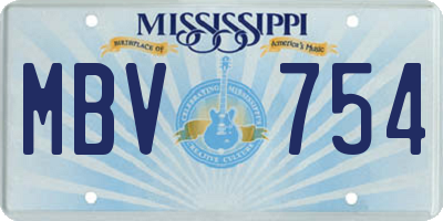 MS license plate MBV754