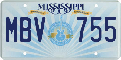 MS license plate MBV755